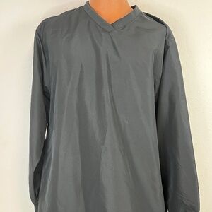 HPI  WindShirt Men’s Size L Black  V Neck Pockets  Outdoor Polyester Shirt NWT